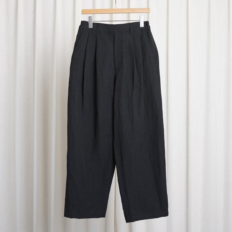 【25S/S】【ssstein シュタイン】 LI/NY POPLIN WIDE EASY TROUSERS / BLACK