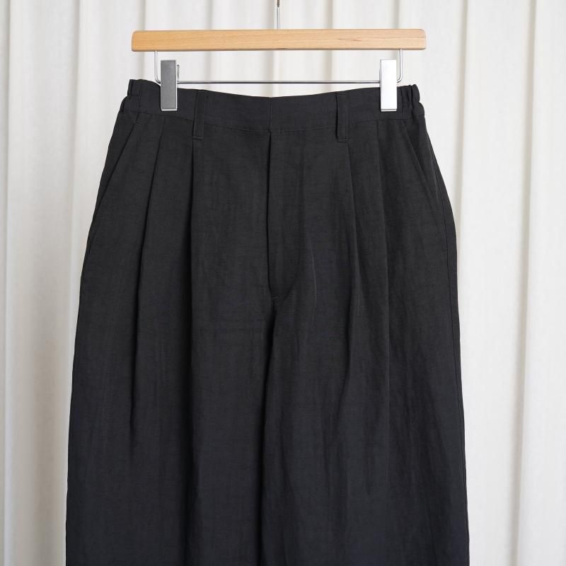 25S/Sۡssstein 奿 LI/NY POPLIN WIDE EASY TROUSERS / BLACK