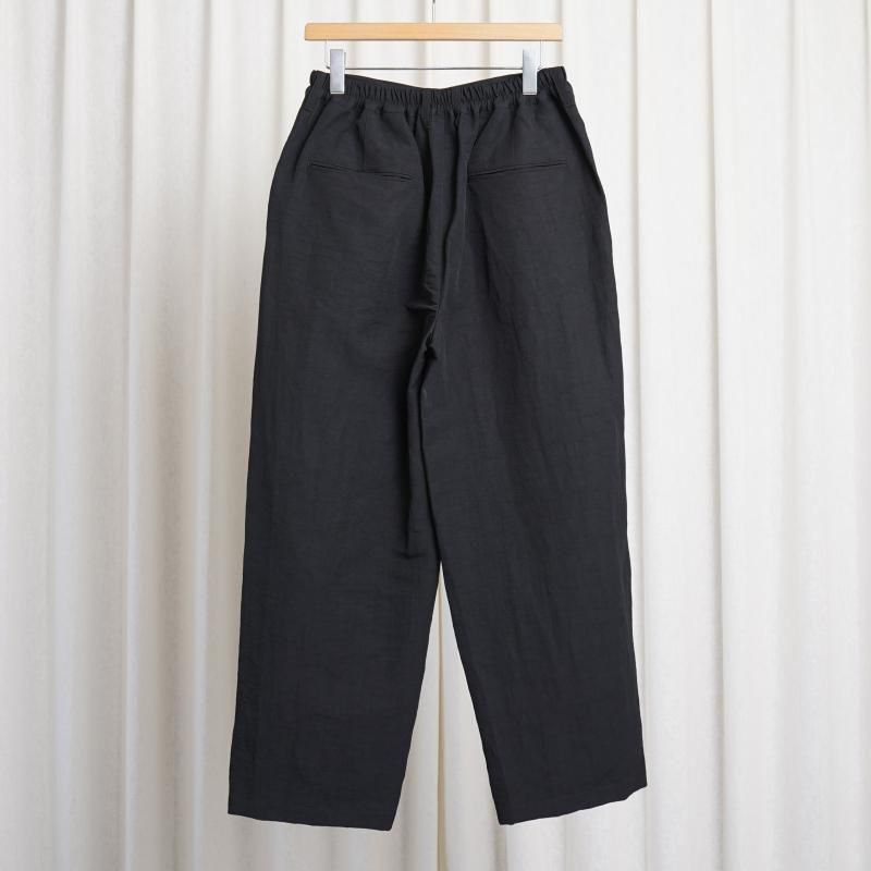 25S/Sۡssstein 奿 LI/NY POPLIN WIDE EASY TROUSERS / BLACK