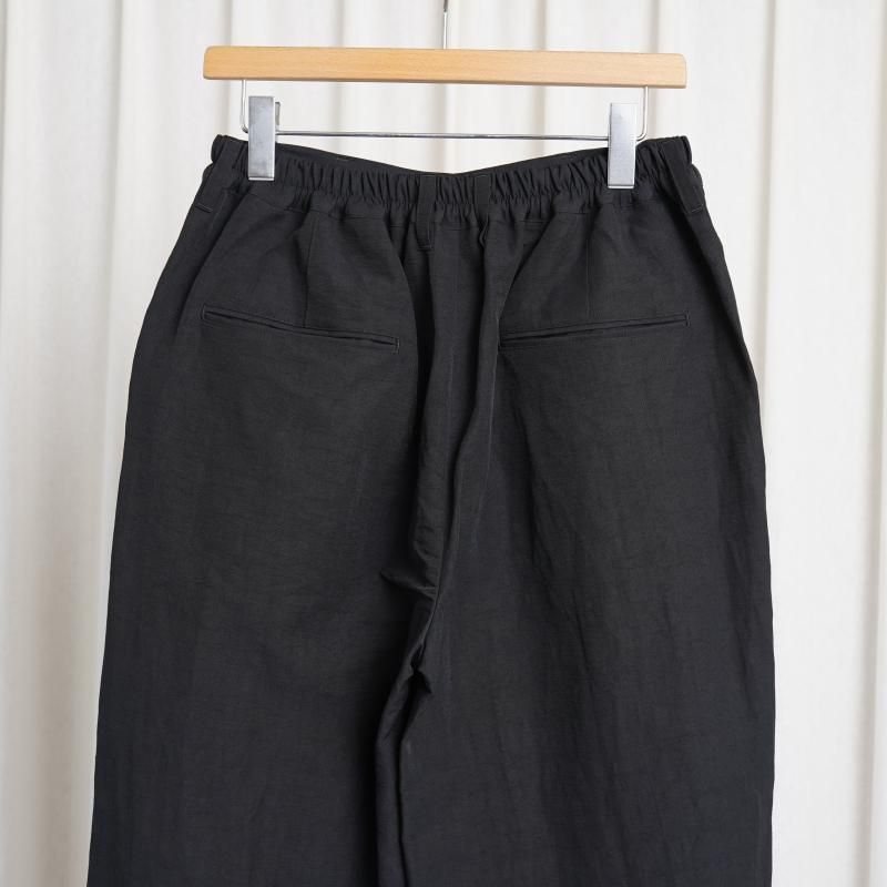 25S/Sۡssstein 奿 LI/NY POPLIN WIDE EASY TROUSERS / BLACK