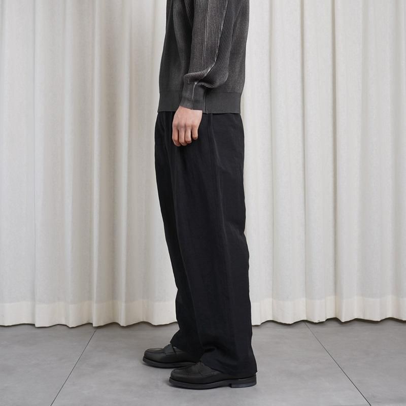 25S/Sۡssstein 奿 LI/NY POPLIN WIDE EASY TROUSERS / BLACK