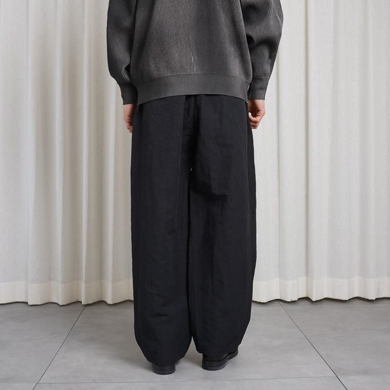 25S/Sۡssstein 奿 LI/NY POPLIN WIDE EASY TROUSERS / BLACK