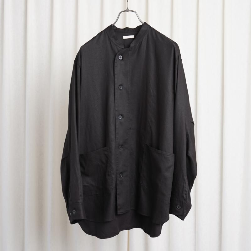 【25S/S】【ULTERIOR アルテリア】 RAYON LINEN TWILL WORK SH-JKT / BLACK