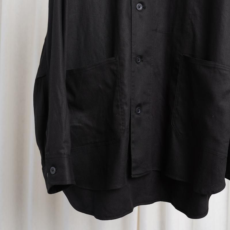 25S/SۡULTERIOR ƥꥢ RAYON LINEN TWILL WORK SH-JKT / BLACK
