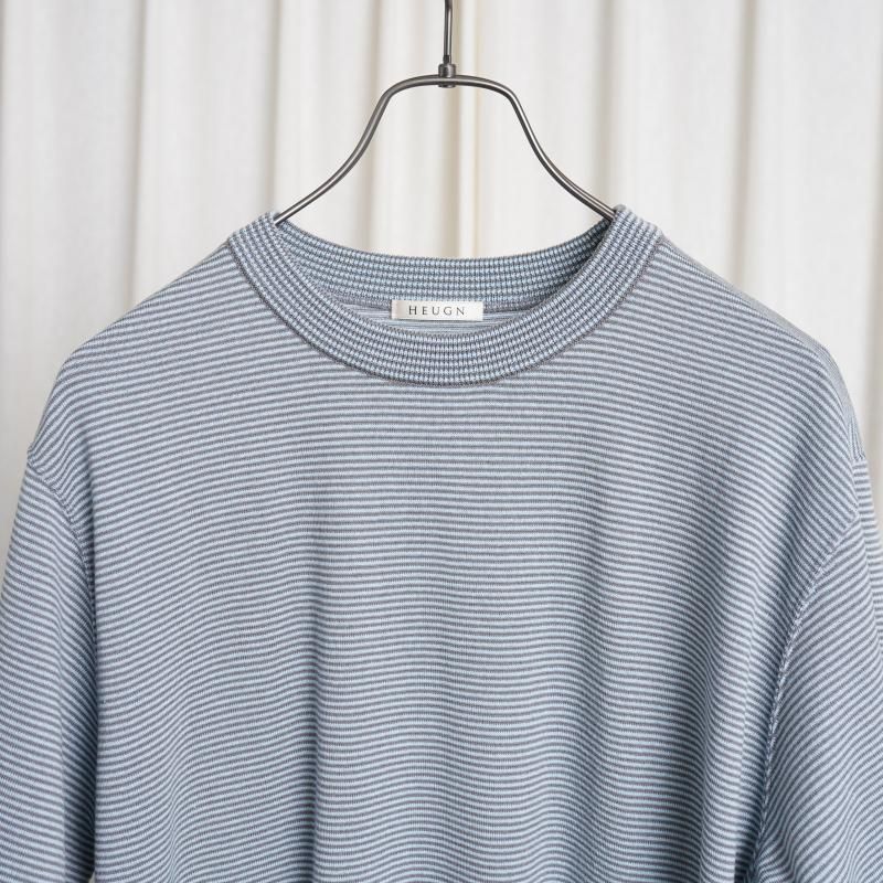 25S/S HEUGN 桼 ROGER BOADER WOOL T / SAX GRAY