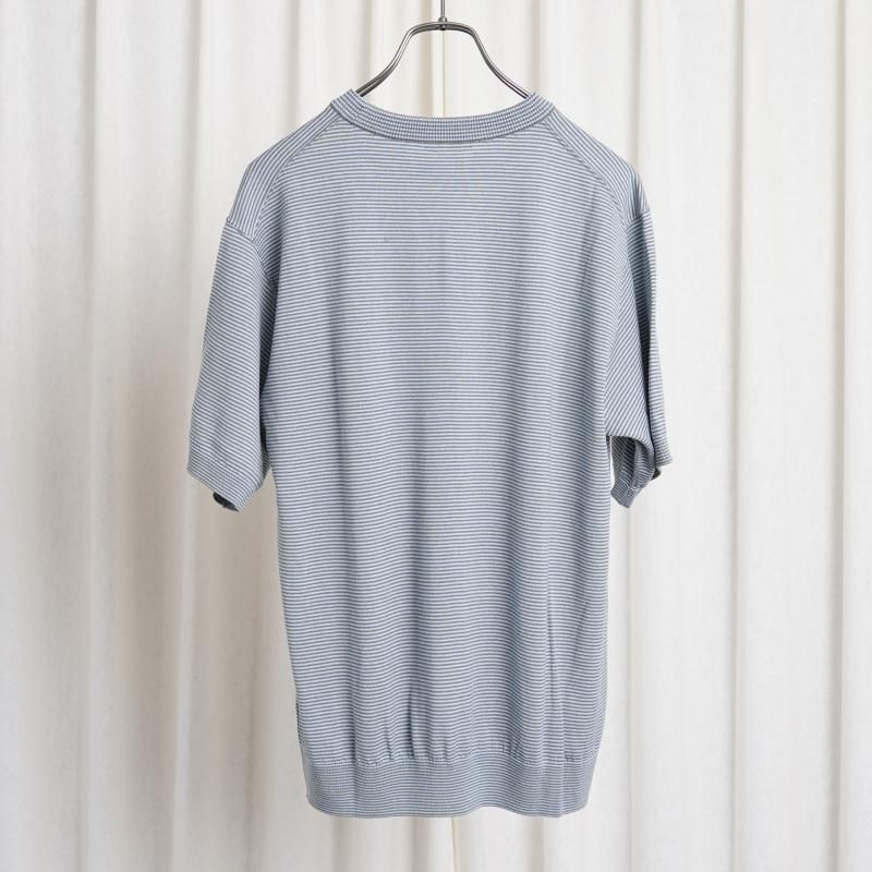 25S/S HEUGN 桼 ROGER BOADER WOOL T / SAX GRAY