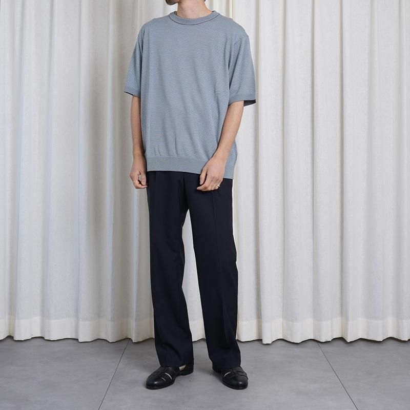 25S/S HEUGN 桼 ROGER BOADER WOOL T / SAX GRAY