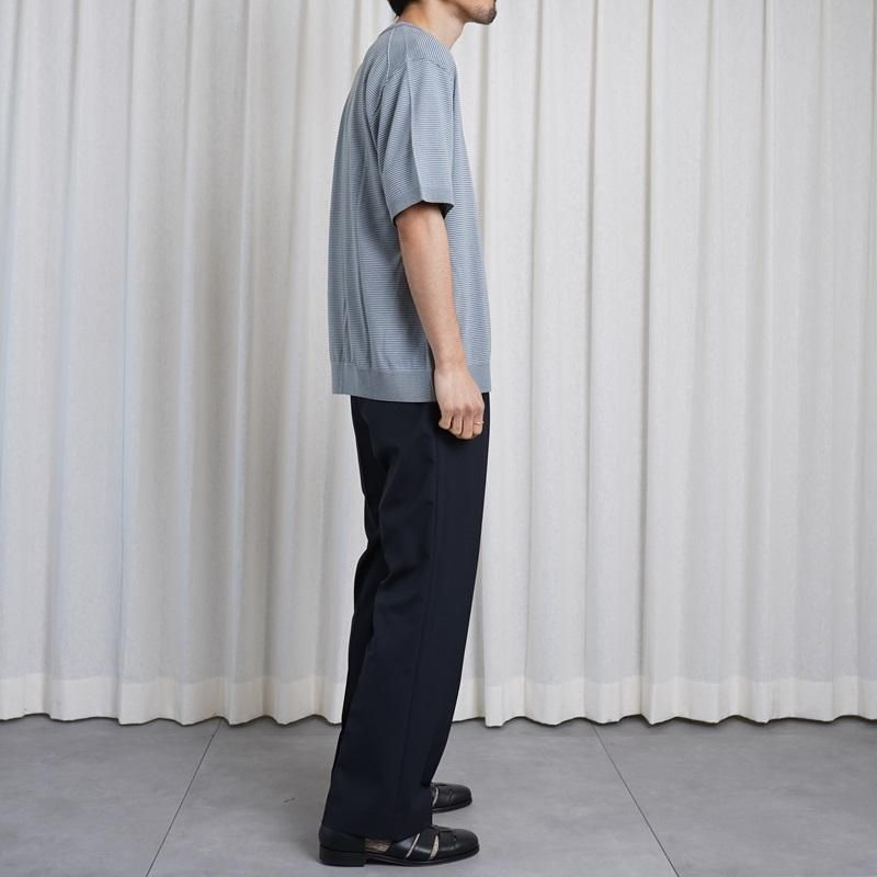25S/S HEUGN 桼 ROGER BOADER WOOL T / SAX GRAY