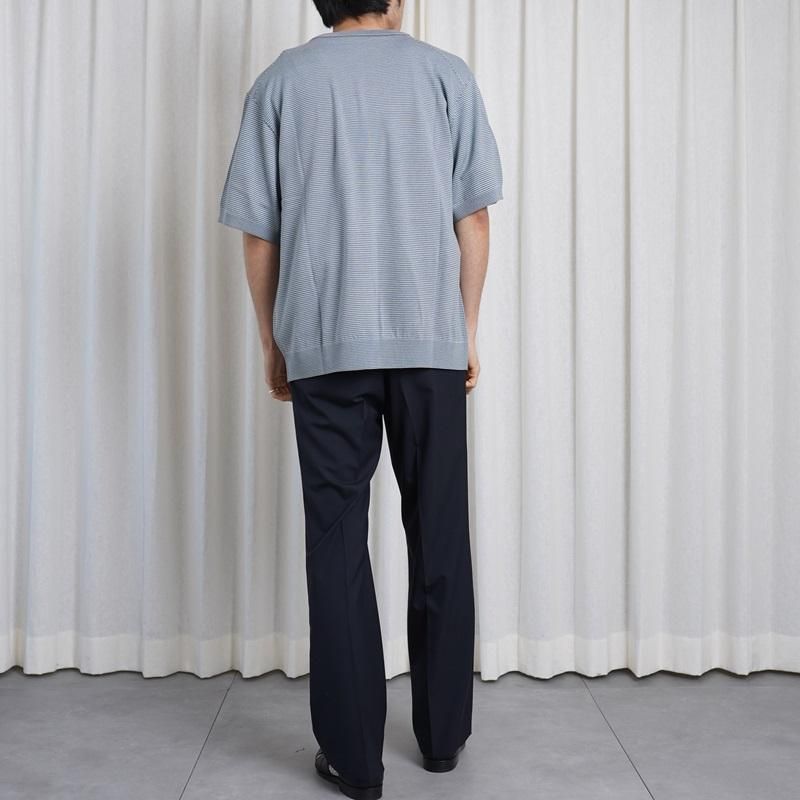 25S/S HEUGN 桼 ROGER BOADER WOOL T / SAX GRAY