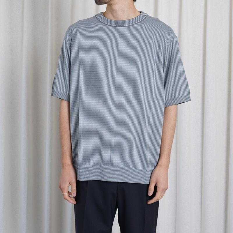 25S/S HEUGN 桼 ROGER BOADER WOOL T / SAX GRAY