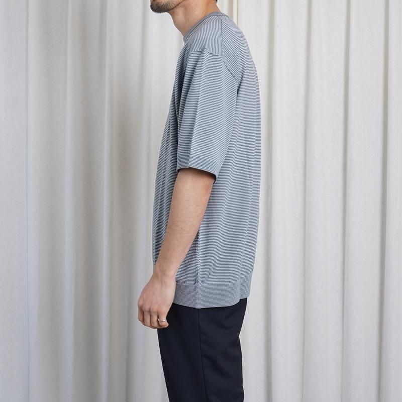 25S/S HEUGN 桼 ROGER BOADER WOOL T / SAX GRAY