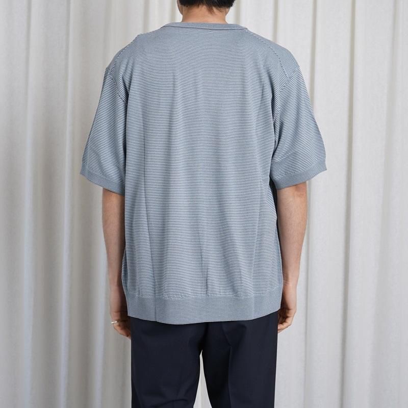 25S/S HEUGN 桼 ROGER BOADER WOOL T / SAX GRAY