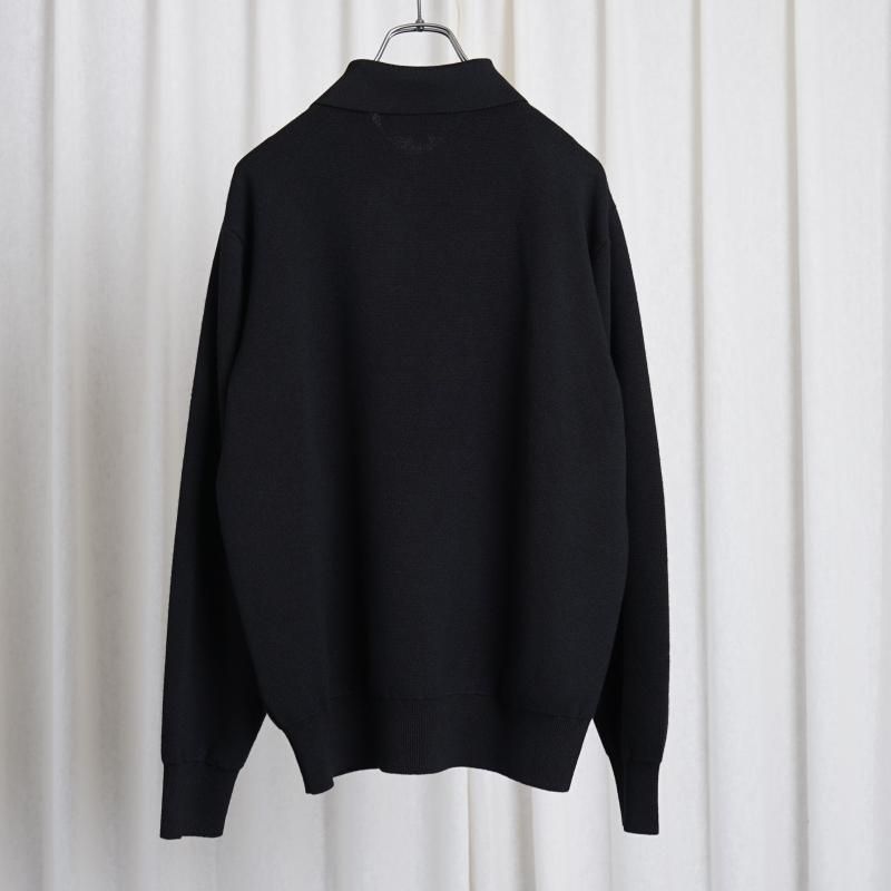 25S/SۡSlopeslow ץ  long sleeve polo sweater / BLACK