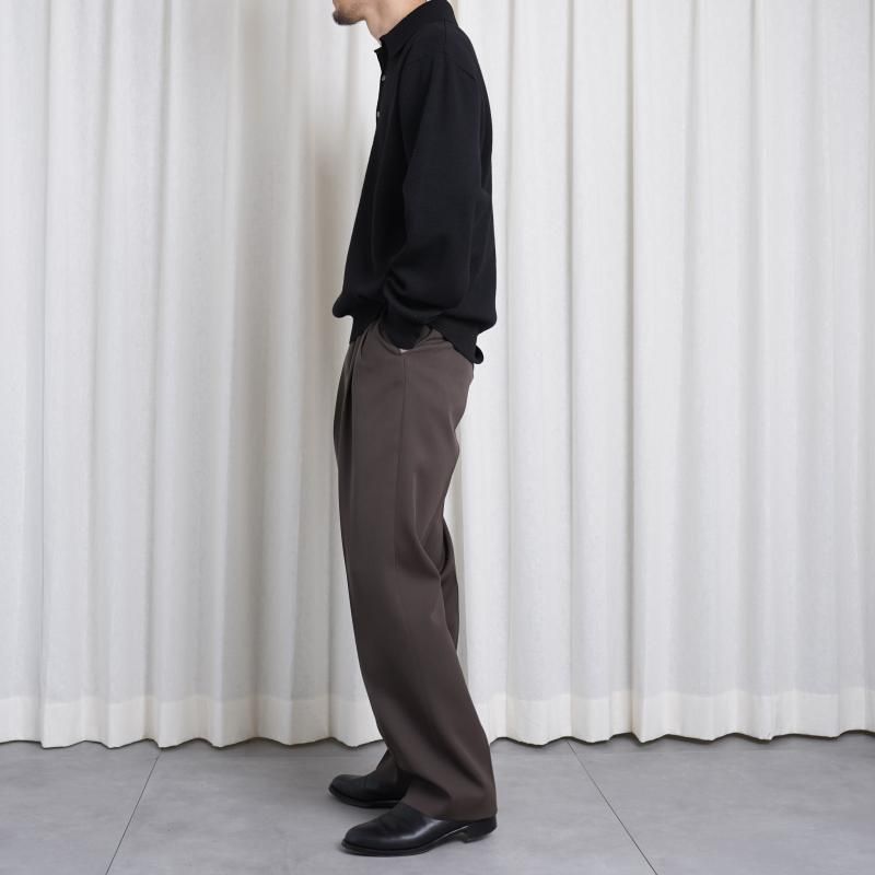 25S/SۡSlopeslow ץ  long sleeve polo sweater / BLACK