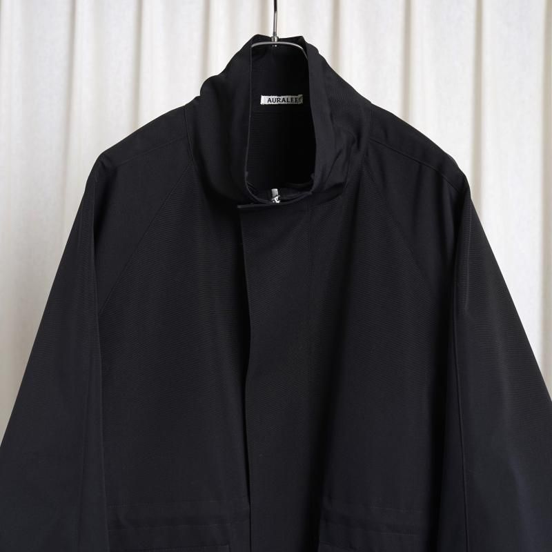 25S/SۡAURALEE ꡼ WOOL MAX CANVAS HIGH NECK ZIP BLOUSON / BLACK

