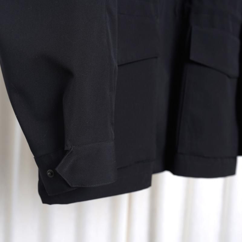 25S/SۡAURALEE ꡼ WOOL MAX CANVAS HIGH NECK ZIP BLOUSON / BLACK
