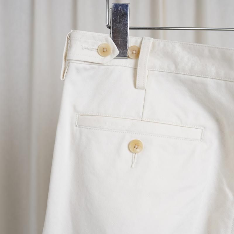 25S/SۡAURALEE ꡼ WASHED FINX CHINO ONE-TUCK PANTS / IVORY WHITE