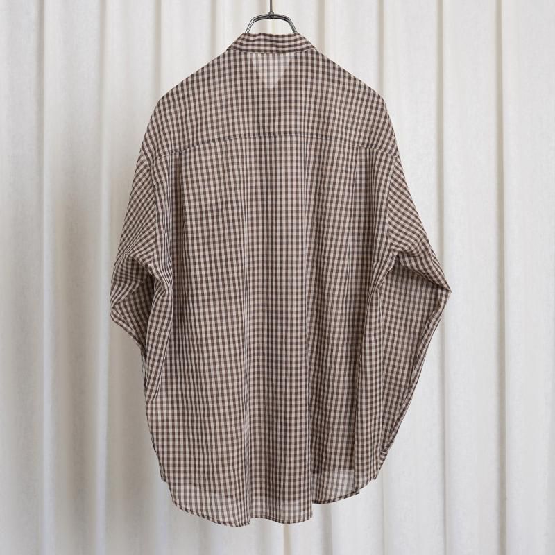 25S/SۡAURALEE ꡼ AIRY LIGHT COTTON CHECK BIG SHIRT / BROWN GINGHAM CHECK
