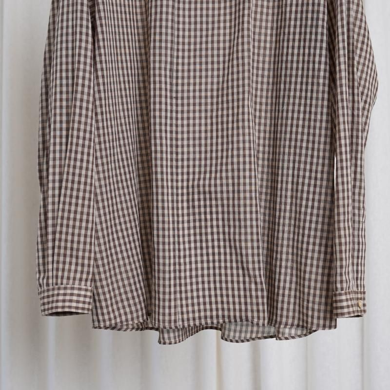 25S/SۡAURALEE ꡼ AIRY LIGHT COTTON CHECK P/O SHIRT / BROWN GINGHAM CHECK
