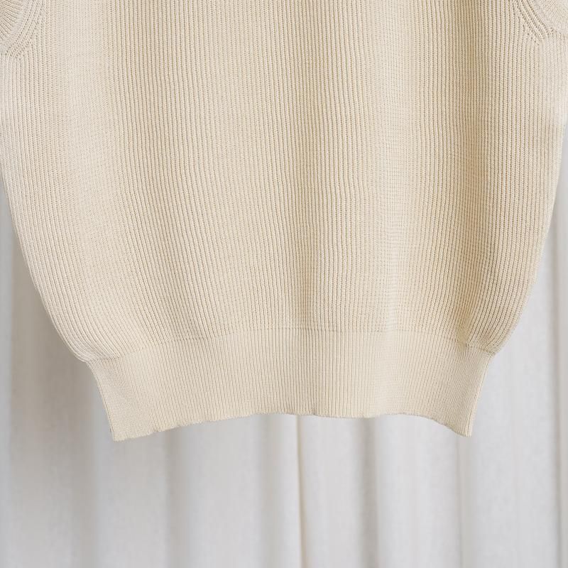 25S/SۡAURALEE ꡼FLAT YARN RIB KNIT VEST / IVORY