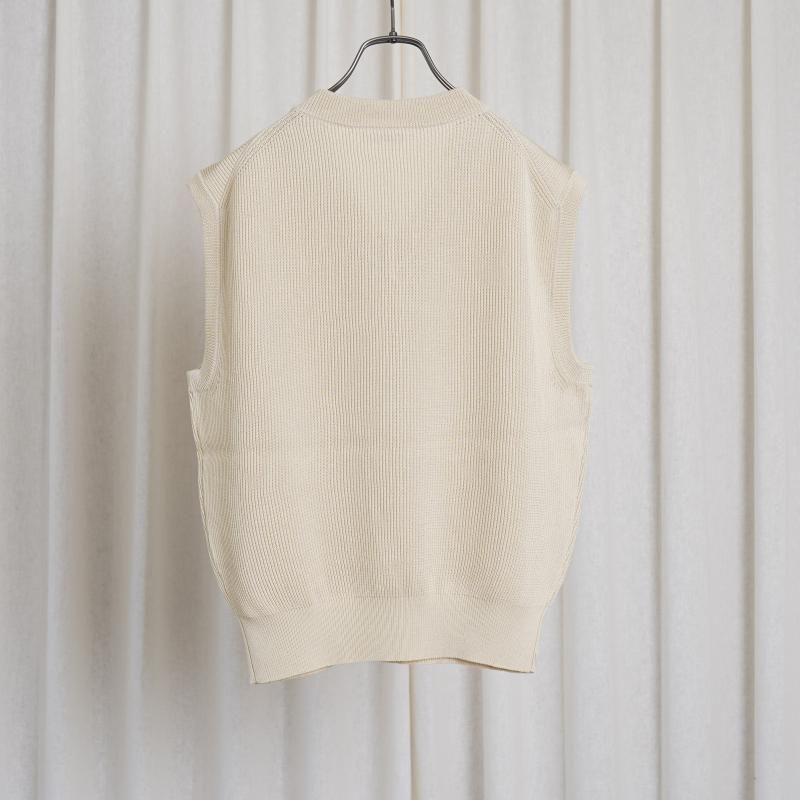 25S/SۡAURALEE ꡼FLAT YARN RIB KNIT VEST / IVORY