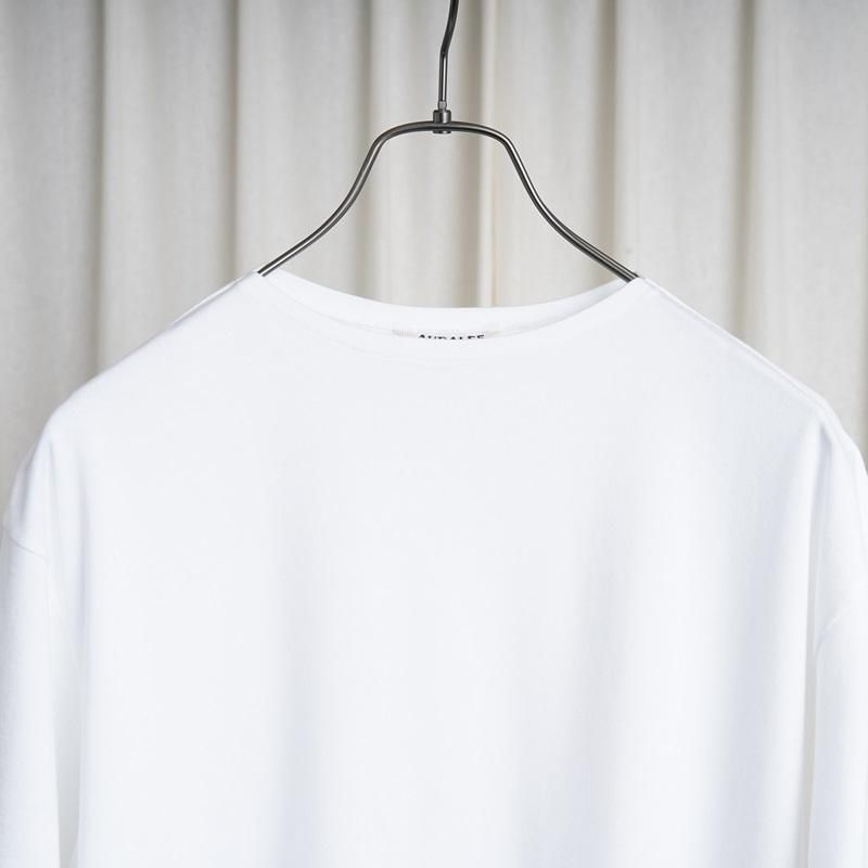 25S/SۡAURALEE ꡼LUSTER PLATING BOAT NECK TEE / WHITE