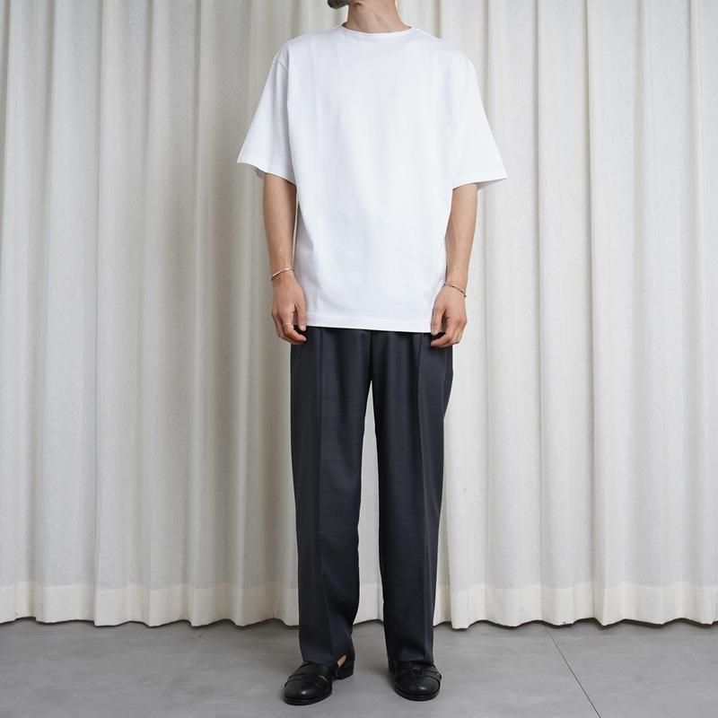 25S/SۡAURALEE ꡼LUSTER PLATING BOAT NECK TEE / WHITE