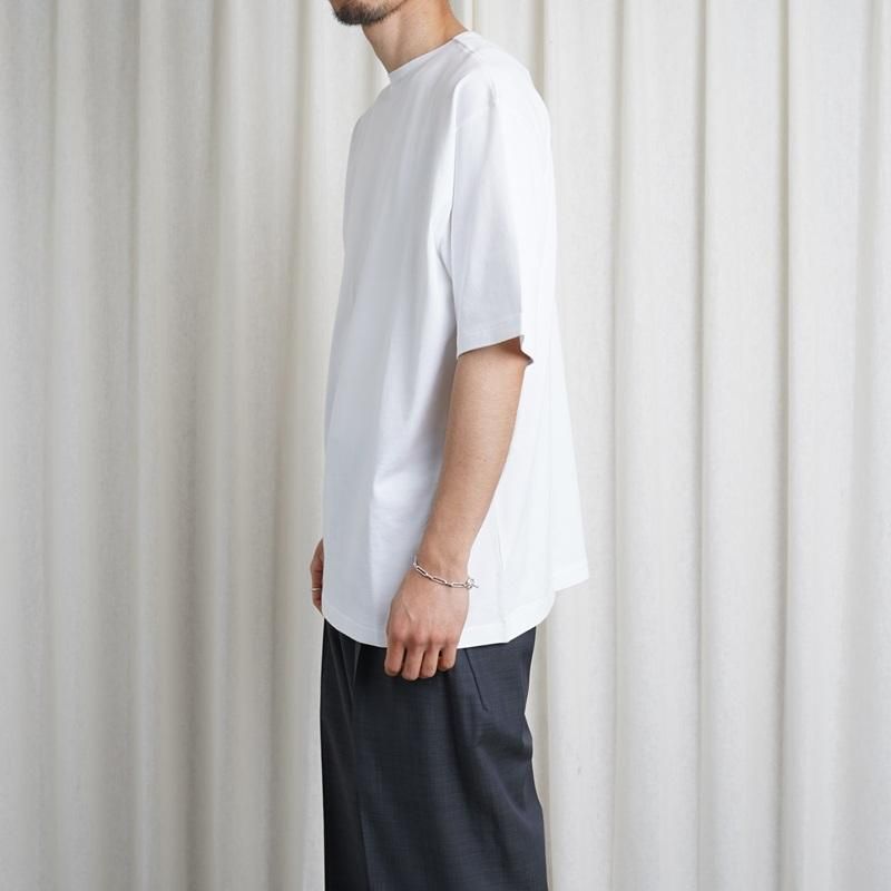 25S/SۡAURALEE ꡼LUSTER PLATING BOAT NECK TEE / WHITE