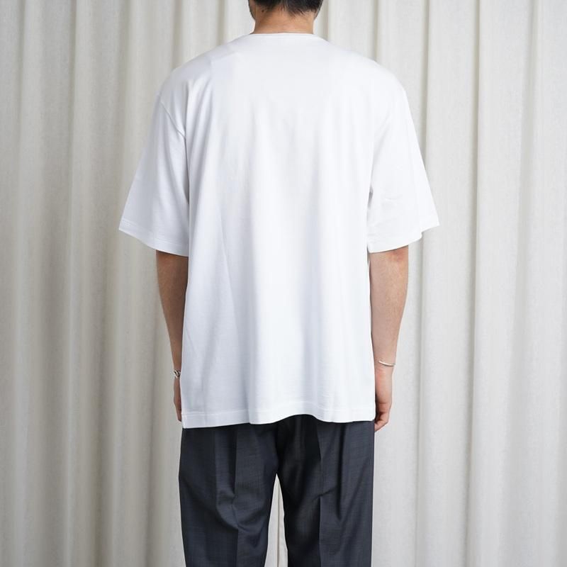 25S/SۡAURALEE ꡼LUSTER PLATING BOAT NECK TEE / WHITE