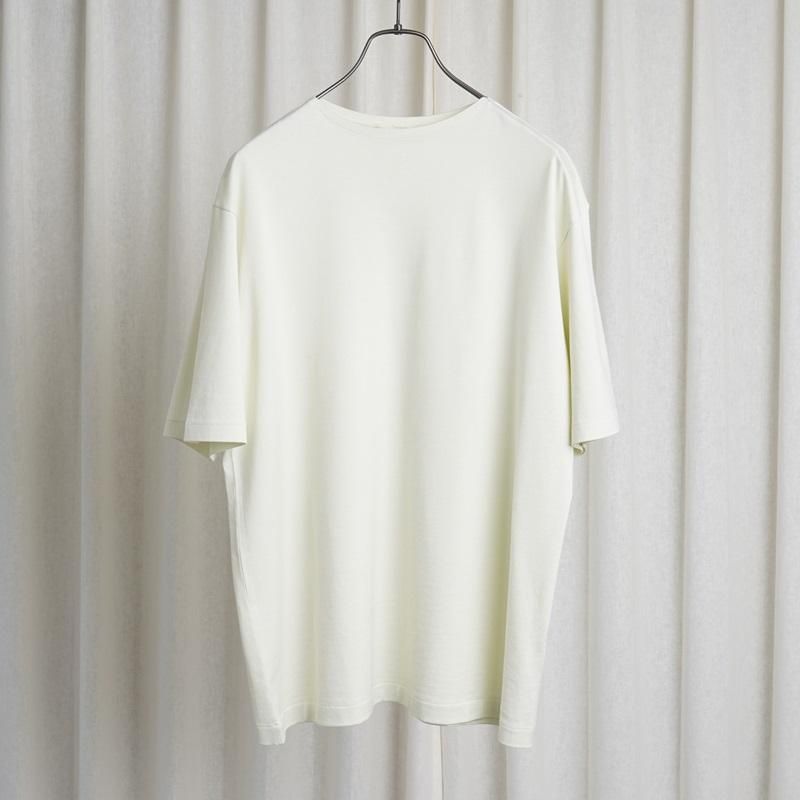25S/SۡAURALEE ꡼LUSTER PLATING BOAT NECK TEE / IVORY PISTACHIO
