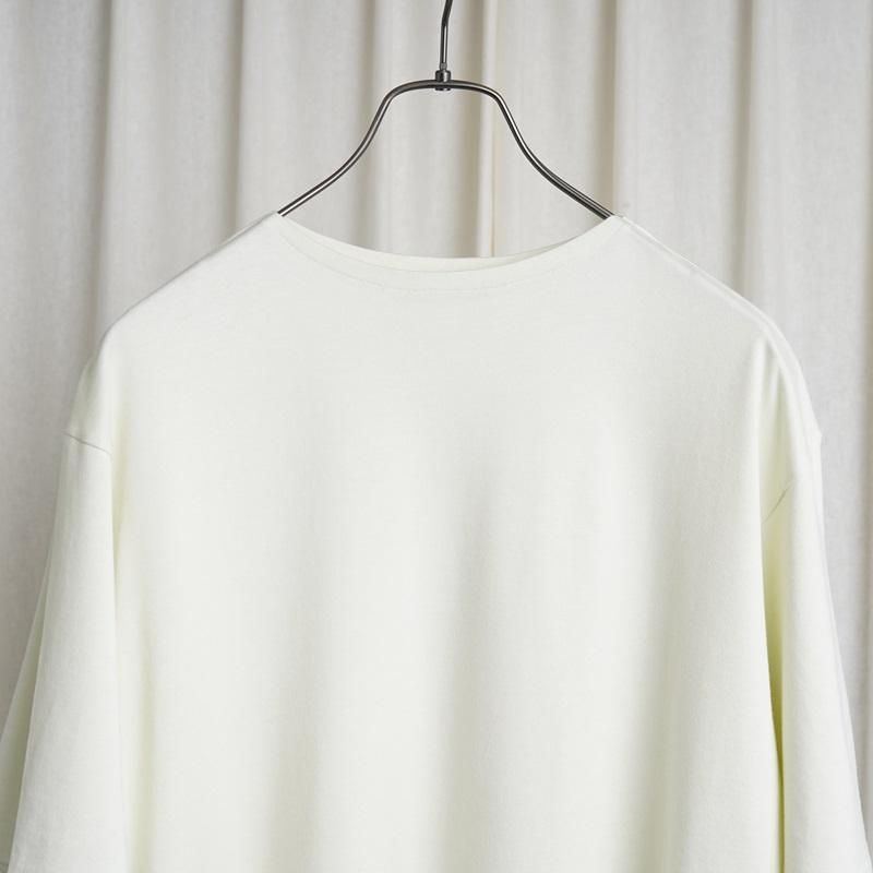 25S/SۡAURALEE ꡼LUSTER PLATING BOAT NECK TEE / IVORY PISTACHIO