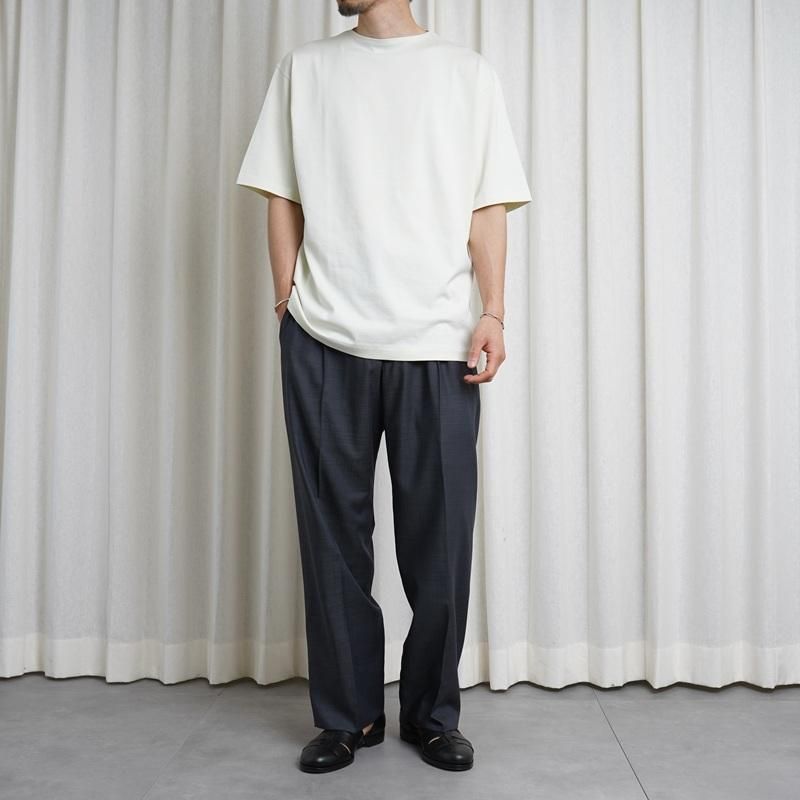 25S/SۡAURALEE ꡼LUSTER PLATING BOAT NECK TEE / IVORY PISTACHIO