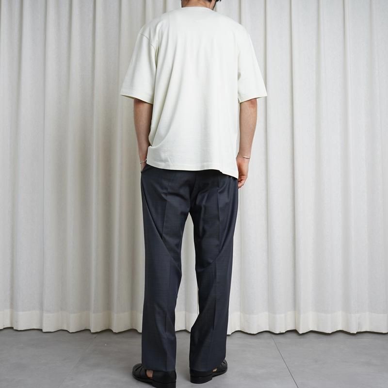 25S/SۡAURALEE ꡼LUSTER PLATING BOAT NECK TEE / IVORY PISTACHIO