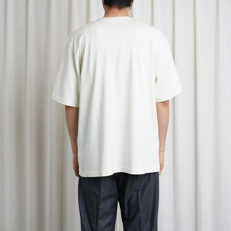25S/SۡAURALEE ꡼LUSTER PLATING BOAT NECK TEE / IVORY PISTACHIO