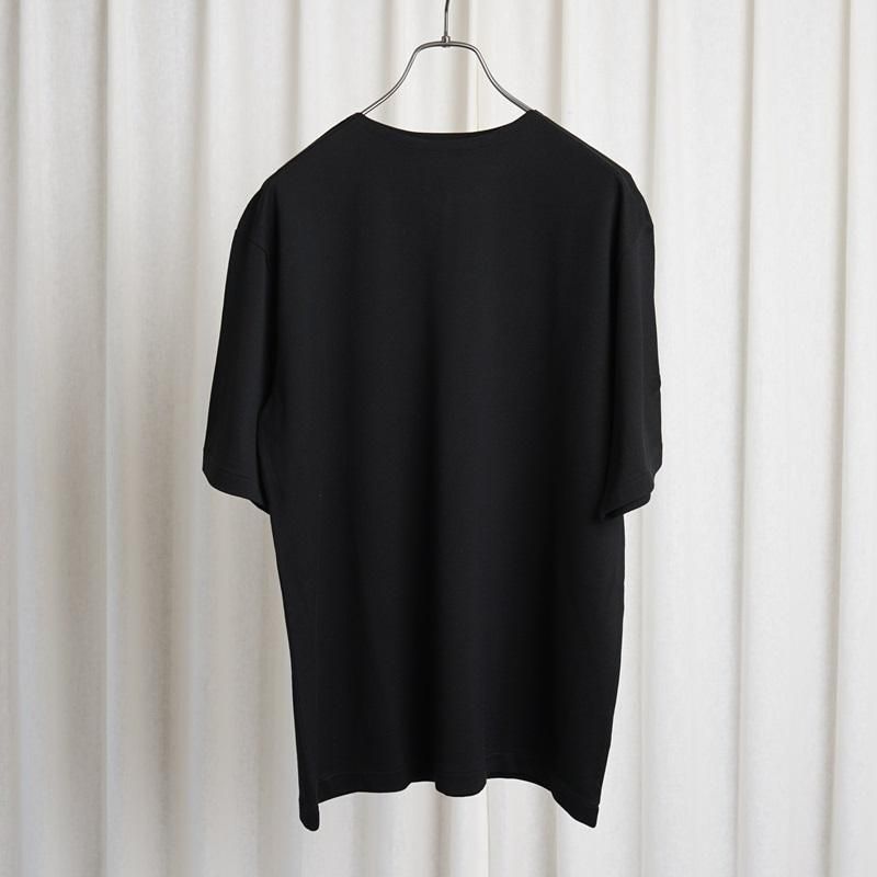 25S/SۡAURALEE ꡼LUSTER PLATING BOAT NECK TEE / BLACK