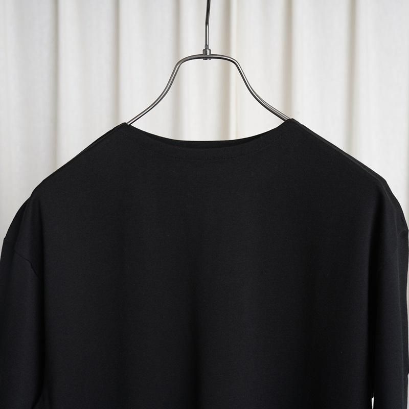 25S/SۡAURALEE ꡼LUSTER PLATING BOAT NECK TEE / BLACK
