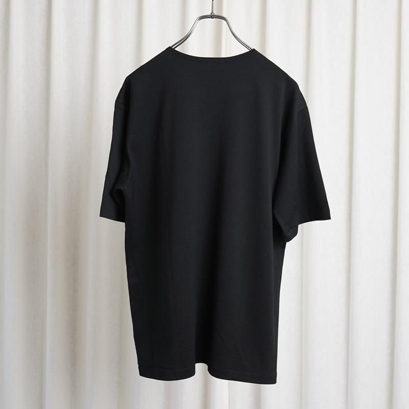 25S/SۡAURALEE ꡼LUSTER PLATING BOAT NECK TEE / BLACK