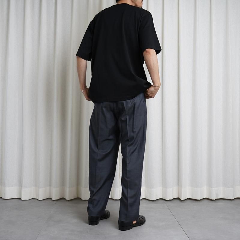 25S/SۡAURALEE ꡼LUSTER PLATING BOAT NECK TEE / BLACK