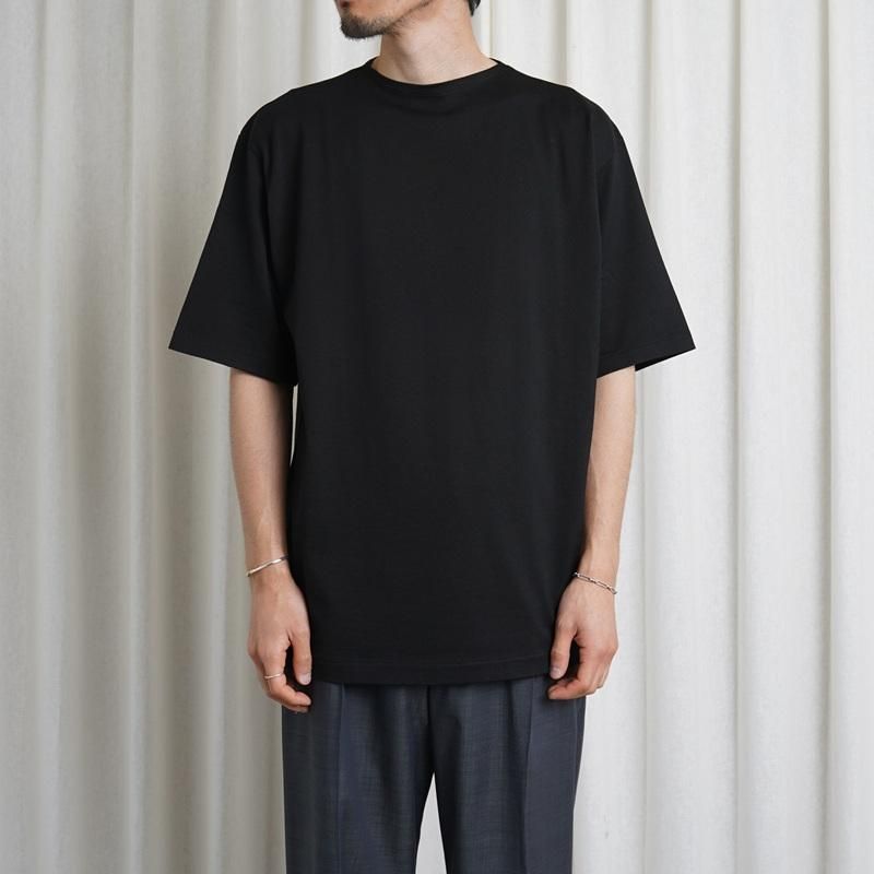 25S/SۡAURALEE ꡼LUSTER PLATING BOAT NECK TEE / BLACK