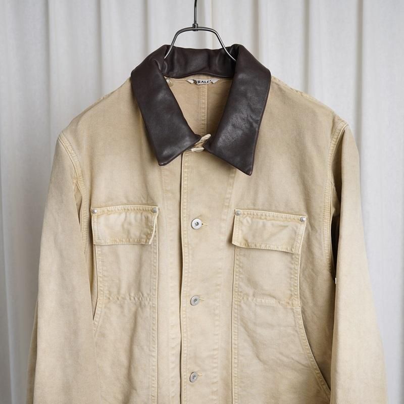 25S/SۡAURALEE ꡼ ORGANIC COTTON DUCK BLOUSON / LIGHT BEIGE
