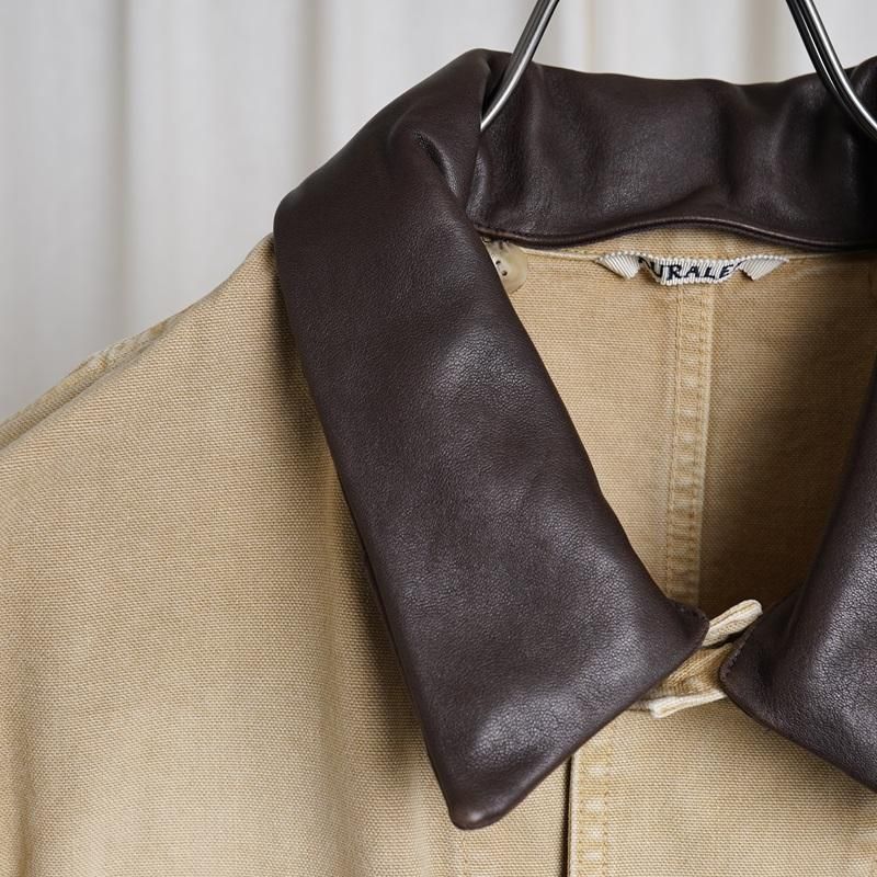25S/SۡAURALEE ꡼ ORGANIC COTTON DUCK BLOUSON / LIGHT BEIGE

