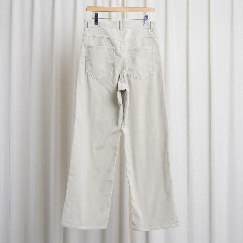25S/SۡAURALEE ꡼ PIGMENT DYE FINX CORDUROY WIDE 5P PANTS / WHITE KHAKI 