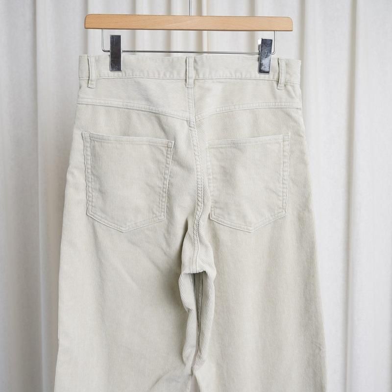 25S/SۡAURALEE ꡼ PIGMENT DYE FINX CORDUROY WIDE 5P PANTS / WHITE KHAKI 