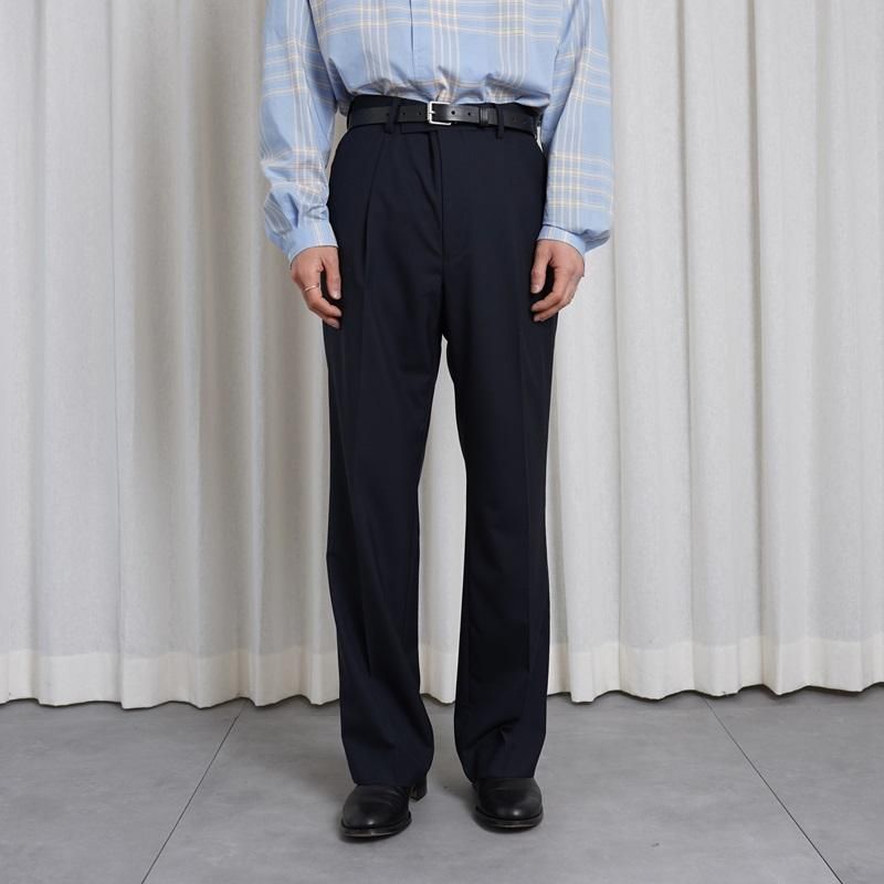 25S/SۡAURALEE ꡼ SUPER FINE TROPICAL WOOL SLACKS / TOP DARK NAVY 
