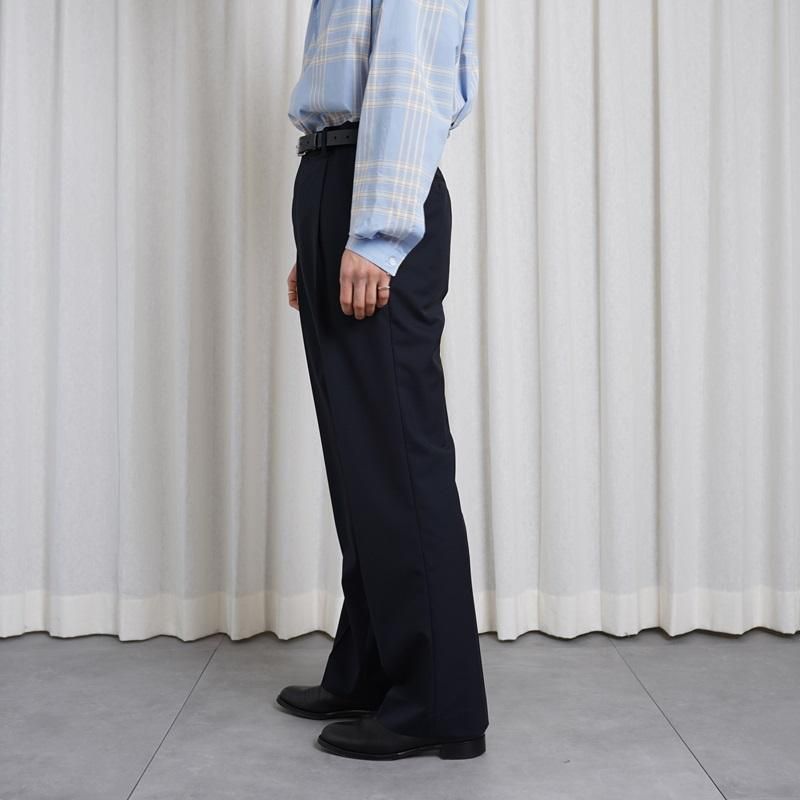 25S/SۡAURALEE ꡼ SUPER FINE TROPICAL WOOL SLACKS / TOP DARK NAVY 