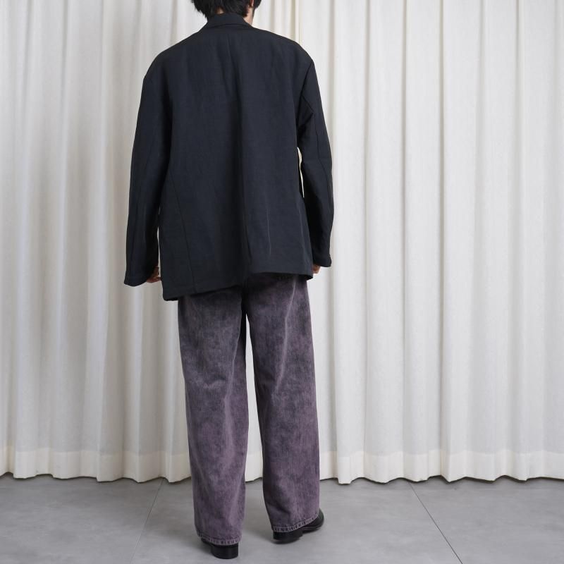 25S/SۡYOKE  衼BLEACHE&OVER DYE DENIM WIDE-LEG BUGGY PANTS / PURPLE