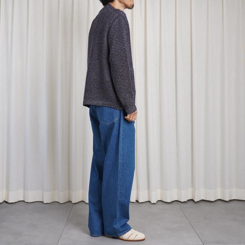 25S/SۡYOKE 衼 MESH KNITTED SHIRT CARDIGAN /  PURPLE


