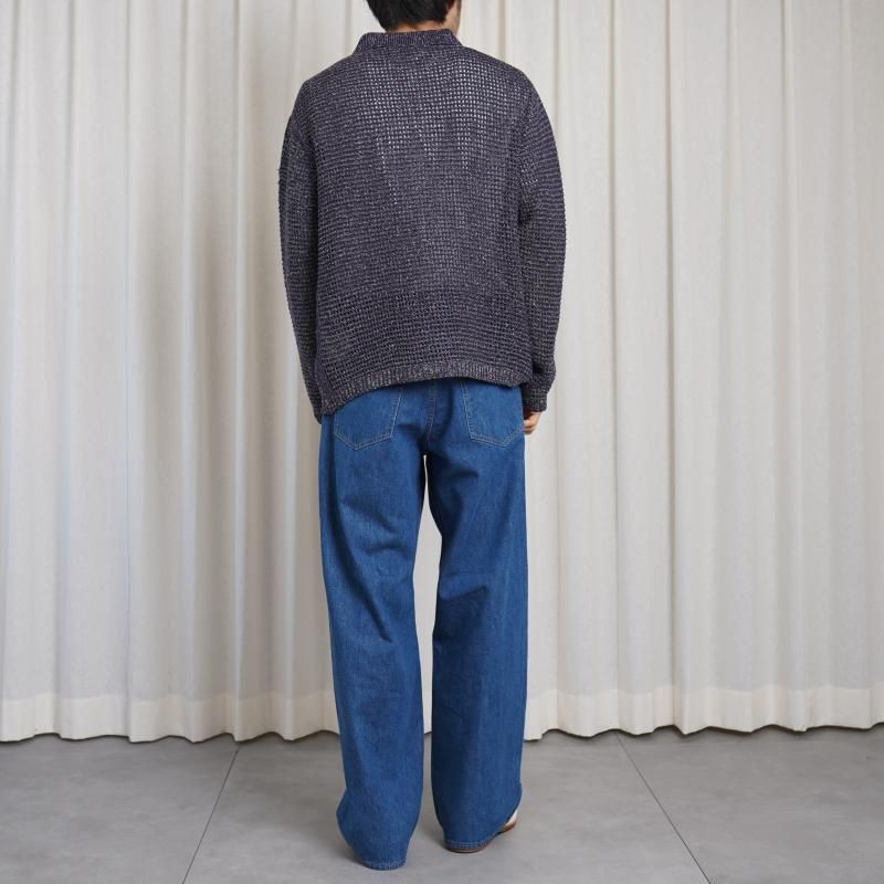 25S/SۡYOKE 衼 MESH KNITTED SHIRT CARDIGAN /  PURPLE



