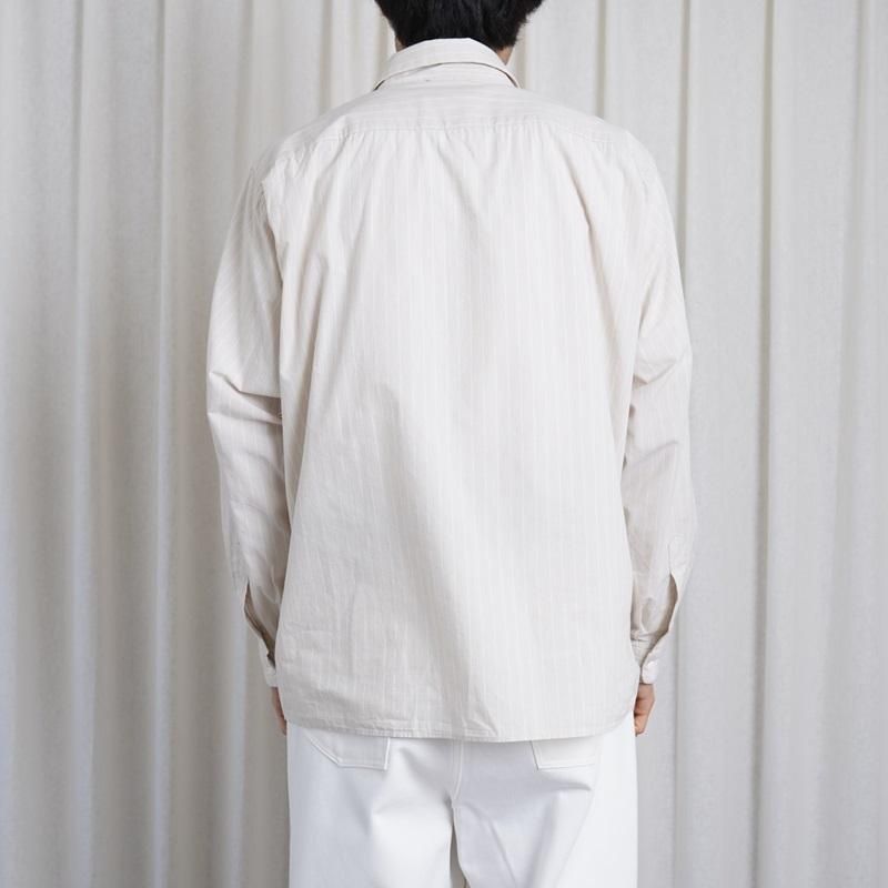 YAECA 䥨 COMFORT SHIRT RELAX SQUARE / BEIGE-STRIPE