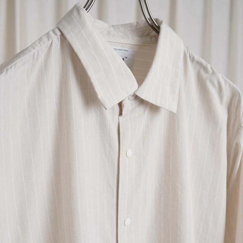 YAECA 䥨 COMFORT SHIRT RELAX SQUARE / BEIGE-STRIPE